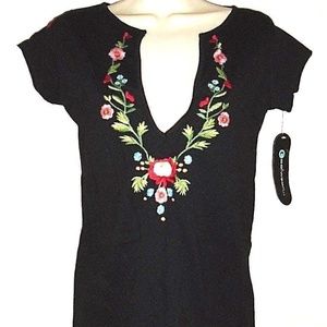 Vintage Cute Floral Hearth Embroidered Fun Summer 🌞 Comfy Top